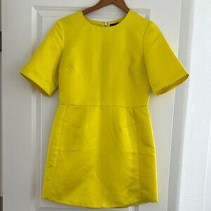 Topshop Yellow Short Sleeve Dress